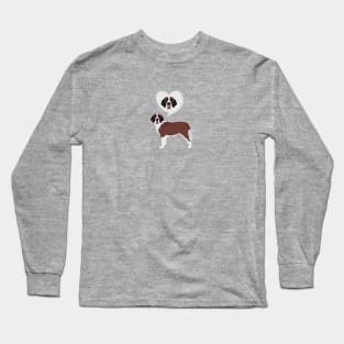 Saint Bernard Dog with Valentine Heart Theme Long Sleeve T-Shirt